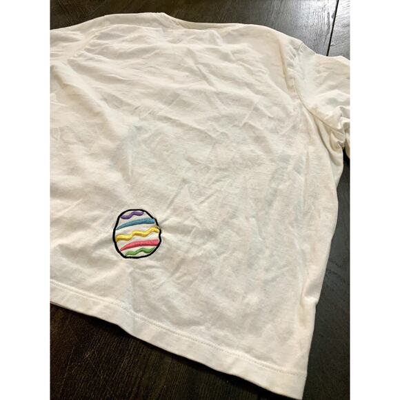 Vintage Michael Simon Easter Bunny Eggs Thin Cardigan White Sweater Large L - Picture 13 of 13